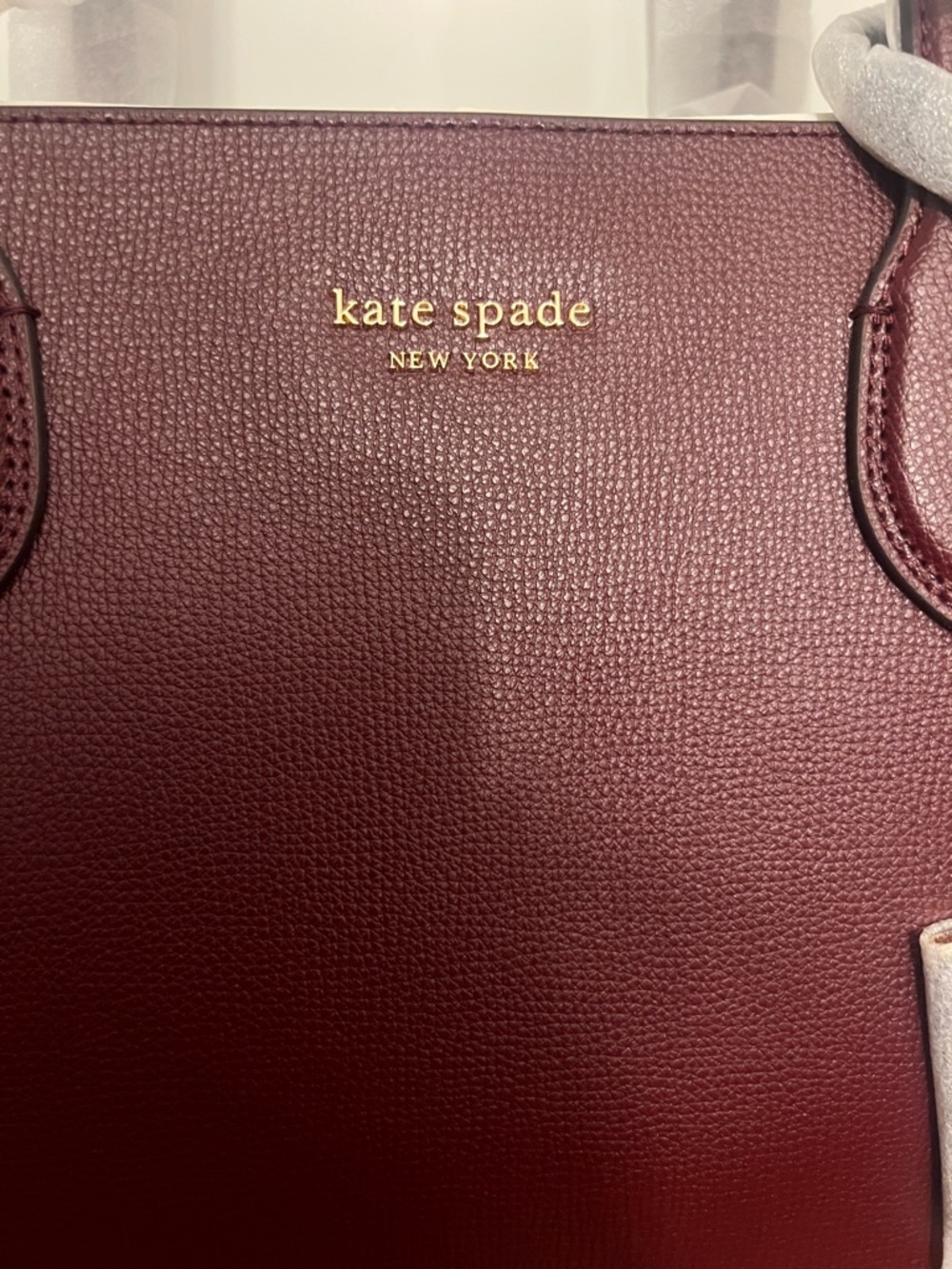 Kate Spade Large Suite Work Tote Crossgrain Leather - Cordovan KF895 - Picture 3 of 6